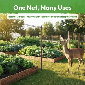 CHFAPH Deer Fence 4ftx50ft PVC Mesh Garden <b>Netting</b> Pre-Strung Reinforced Edge For Vegetable Beds And Landscaping - Product Image 1
