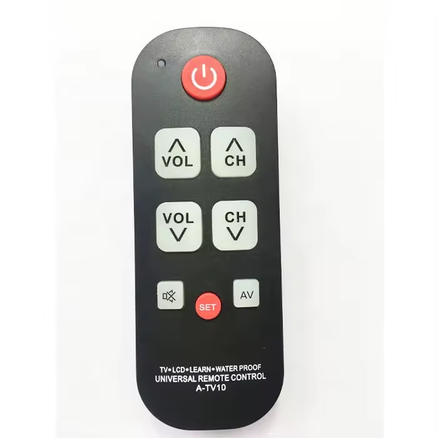 Hot Selling TV Big Button Universal Learning Waterproof Remote Control for TV/DVD/STB/AUDIO