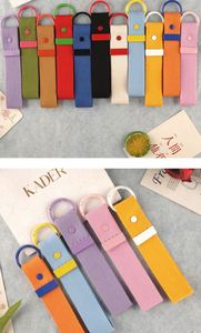 Porte-clés en toile multicolore de 3,9 cm de large, pendentif de sac DIY en tissu thermocollé avec étiquette nominative de style coréen INS et ruban - Product Image 5
