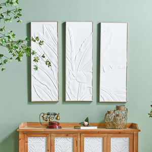 Panneaux muraux décoratifs rustiques en bois blanc, motif feuille de bananier, style ferme, artisanat en bois, vente en gros - Product Image 2