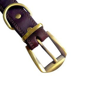 Nhà Máy Tùy Chỉnh Tên Tag Độn Đơn Giản Mềm Da Cổ Áo Với Móc Và Vòng <span class=keywords><strong>L</strong></span>ặp Đóng Cửa Cho Chó 6 Kích Cỡ - Product Image 2