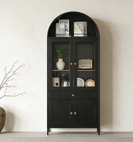 Meuble de rangement personnalisé pour salon et cuisine, étagère en acier avec porte vitrée, grande capacité