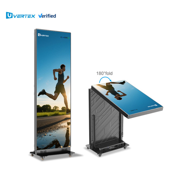 P1.53 P1.86 P2.5 P3 Floor Standing LED Display Screen Foldable  Led Poster Display