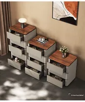 Meuble de salon en bois massif de noyer de style italien moderne avec 5+ tiroirs et étagères, mobilier haut de gamme pour la maison