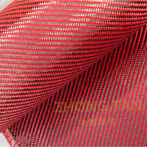 Tela de Fibra de Carbono Roja y Negra con Patrón Cruzado Tejido, Peso Medio, Resistente a Desgarros, para Uso en Exteriores y Automóviles - Product Image 3