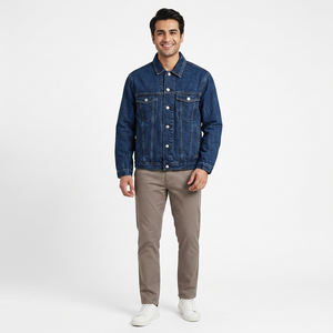 Veste en jean 100% coton personnalisée pour l'hiver marque privée et tissu léger avec logo personnalisé - Product Image 1