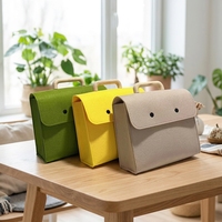 Sac fourre-tout en feutre écologique avec poignée en bois, grande capacité, organiseur de documents professionnels et porte-documents portable pour usage au bureau