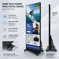 Layar Poster LED Lantai Bercahaya Tinggi 640x1920mm P2 P3 P4 Tampilan Interaktif AI Dalam Ruangan Papan Metro Bandara