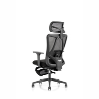Chaise de bureau ergonomique à dossier haut SH57, réglable en hauteur, pivotante, en maille, avec appui-tête et repose-pieds, FOSHAN, échantillon gratuit