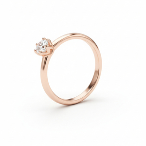 Classic Lab Grown Diamond <b>Solitaire</b> <b>Ring</b> 925 <b>Silver</b> / 10KT 14KT 18KT Rose Gold Elegant Minimal Design <b>Ring</b> - Product Image 1