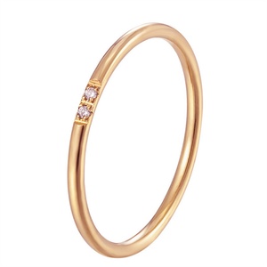 Anillo Elegante y Moderno para Mujer, Acero Inoxidable, Chapado en Oro Rosa, con Diamantes - Product Image 3