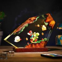 Lampe de table en résine Mario et son ami Jesse, veilleuse design en résine, cadeau d'Halloween