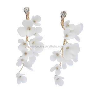 Серьги-люстры RE3996-2 в классическом дизайне с золотыми стразами в форме цветка для детей, для невест, свадебные, экологичные украшения - Product Image 4