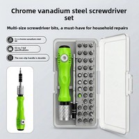 Jeu de tournevis manuel multifonctionnel 32-en-1 avec poignées en acier au chrome-vanadium et en plastique pour la réparation de téléphones et d'ordinateurs