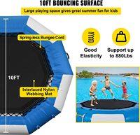 Grand trampoline gonflable géant flottant pour enfants, plate-forme de bain pour adultes, trampoline gonflable à l'élastique de mer, 6.5ft 10ft 13ft