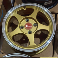Jantes en alliage X-RIMS 14x5.5 4x100 5 branches classiques argentées avec lèvre usinée ET38 pour Honda Civic Integra