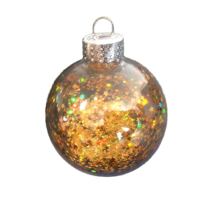 Ornement <span class=keywords><strong>boule</strong></span> <span class=keywords><strong>de</strong></span> <span class=keywords><strong>Noël</strong></span> en plastique transparent <span class=keywords><strong>de</strong></span> 8cm, pré-rempli <span class=keywords><strong>de</strong></span> perles en mousse colorées - Product Image 1