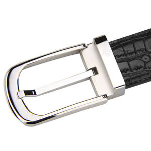 Cuero de vaca cocodrilo Moda Logotipo personalizado Cuero genuino Cinturón de acero inoxidable Cinturones de diseñador para hombre - Product Image 5