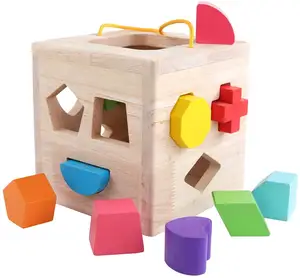 나무 12 빌딩 블록 기하학 학습 정렬 선물 교훈 클래식 장난감 아기 2 3 세