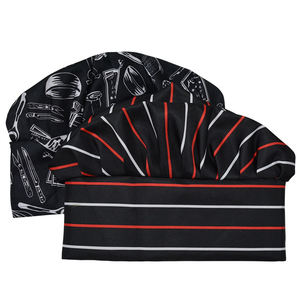 Juego de 2 Gorros de Chef para Adultos, Ajustables, Elásticos, para Cocina, con Rayas, Transpirables, de Poliéster/Algodón, Blancos, para Invierno - Product Image 5