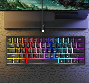 Teclado Mecánico para Juegos con Cable USB, 60% 61 Teclas, Retroiluminación LED RGB, Anti-Ghosting, Blanco y Negro, para PC, Portátil, Escritorio, OEM, Logotipo Personalizado - Product Image 5