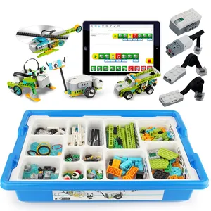 WeDo 2.0STEMロボティクスキット科学教育ビルディングブロックセットは、学習中の子供向けの45300 DIY建設玩具と互換性があります