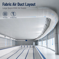 Conduit d'air flexible en tissu blanc pour ventilation CVC, carré, 10 m, pour atelier, usine, grand espace, alimentation en air