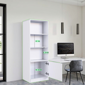 Ripiano in piedi personalizzabile a muro armadio <span class=keywords><strong>libreria</strong></span> con una porta scorrevole e una serratura per scomparto nascosto per mobili - Product Image 6