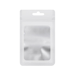 Custom Matte Mylar <strong>Zip</strong> <strong>Pouches</strong> Smell Proof 3 Side Seal Zipper <strong>Pouch</strong> With Window Aluminum Plated for Jewelry Earrings Resealable - Product Image 3
