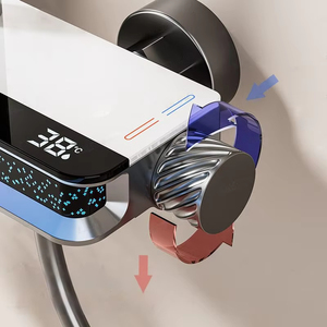 Treo Tường Toàn Bộ Phòng Tắm Vòi Hoa Sen Hệ Thống Hiển Thị Kỹ Thuật Số Bồn Tắm Chậu Chậu Tắm Vòi Mưa Phun Brass Chất Liệu Bầu Không Khí Đèn - Product Image 4