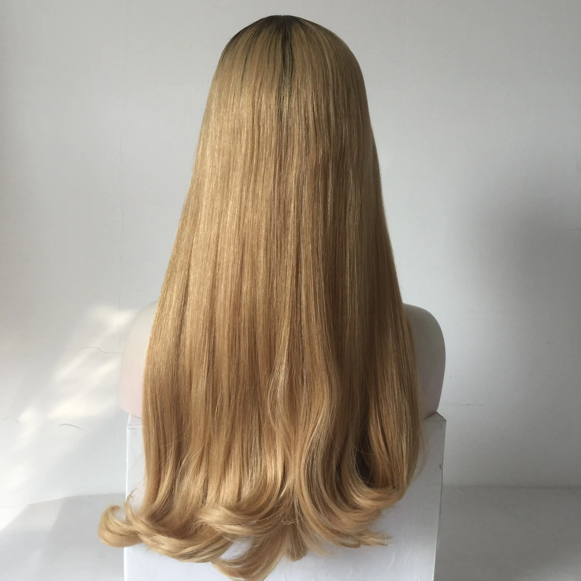 Y026Factory Price European Virgin Hair Light Blonde Color Long Jewish Kosher Wig With Certificate