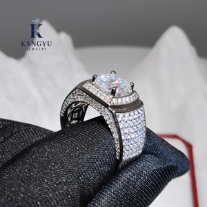 Offre Spéciale Vintage Hip Hop 925 Sterling Silver Moissanite <span class=keywords><strong>Ring</strong></span> - Iced Out Retro Bling <span class=keywords><strong>Ring</strong></span> for <span class=keywords><strong>Men</strong></span> - Product Image 5