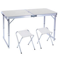 Vente en gros d'usine Table pliante d'extérieur en plastique pour pique-nique Ensemble table à manger rectangulaire pliable et chaises