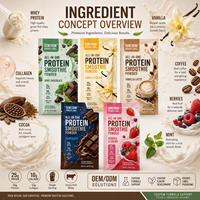 Poudre de Smoothie Protéiné Tout-en-un Marque Blanche Collagène Protéine de Lactosérum de Bovins Élevés en Pâturage Expérience Énergisante Complément Alimentaire OEM