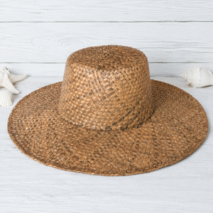 Sombrero de Sol de Hojas de Palma Lontar Naturales, Diseño Bordado a Mano, Unisex, Estilo Casual para Adultos, Pesca, Viajes al Aire Libre - Product Image 1