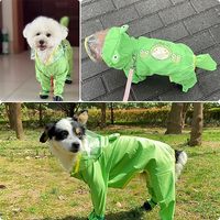 Ensemble imperméable et bottes pour chien Green Frog, OEM, polyester, réfléchissant, imperméable, à capuche + anneau de laisse, MOQ 200, couleur/logo personnalisé, expédition en 7 jours