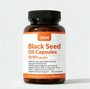 OEM Özel Etiketli Siyah Çekirdek Yağı Kapsülleri Soğuk Preslenmiş Nigella Sativa Sindirim Sağlığı, Bağışıklık Desteği ve Beyin Fonksiyonlarını Destekler - Product Image 1