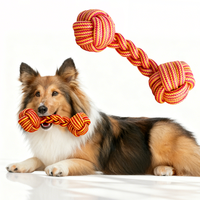 Juguete Interactivo para Perros con Forma de Mancuerna Clásica, Resistente a Mordidas, con 2 Pelotas, para Limpiar los Dientes y Jugar en Interiores