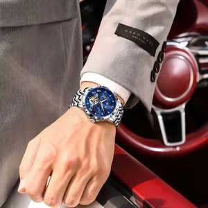 Reloj Mecánico Clásico Poedagar 1420 para Hombre, Resistente al Agua, Luminoso, Correa de Acero Inoxidable, Fecha Automática, Movimiento Automático - Product Image 4