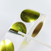 Étiquette autocollante en vinyle holographique argenté imperméable personnalisée, durable, pour huile essentielle, cosmétique, impression de logo, autocollant pour bouteille en verre