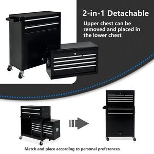 Chariot de Rangement Mobile pour Outils, Salon de Beauté, Coiffeur, Tatoueur – Meuble Métallique Démontable à 8 Tiroirs et 4 Roues avec Poignée - Product Image 3