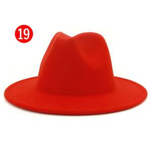 <span class=keywords><strong>2021</strong></span> couleur unie Polyester coton végétalien matériel Fedora chapeau Fedora chapeaux pour femmes hommes fête Festival de musique mode fedora chapeaux - Product Image 5