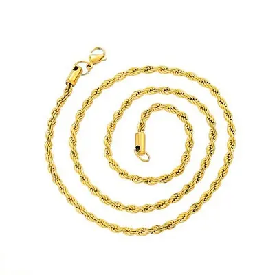 3mm Twist Chain Various Length Stainless Steel Twist Chain Box Chain Vacuum Plating Hip Hop Necklace