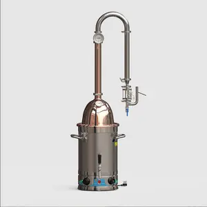 Extractor de hidrosol de torre de cobre puro, 65L, CV65, destilador de aceite esencial casero para el hogar