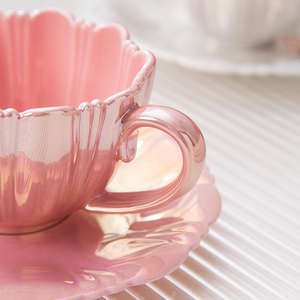 New Chinese Style Eco-Friendly 240ml Porcelain Ceramic Coffee/<b>Tea</b> Cups and Saucers <b>Set</b> Colorful <b>Gift</b> Mug for Girls - Product Image 4
