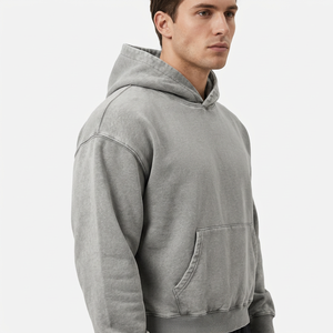 Streetwear Custom Embroidered Breathable Heavyweight <b>500</b> <b>Gsm</b> Drop Shoulder <b>Hoodie</b> Manufacturers Blank Thick 100% Cotton - Product Image 4
