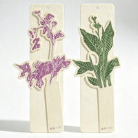 Marque-page parfumé découpé sur mesure à motif végétal, carte aromatique double usage à suspendre pour la lecture, la voiture et la garde-robe