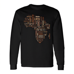 Camiseta de manga larga con mapa de África, historias de países, orgullo negro, afroamericano - Product Image 2