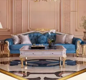 أريكة عصرية من OE-FASHION على شكل كرسي أريكة: طراز أوروبي عصري، خشب صلب منحوت يدويًا بترصيعات ذهبية وغطاء صدفي، قابل للتخصيص