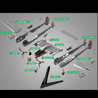 Kits d'avions en plastique 1/48, P-38 Lighting, avion de chasse américain, modèle d'avion de l'armée de l'air, blocs de construction pour enfants